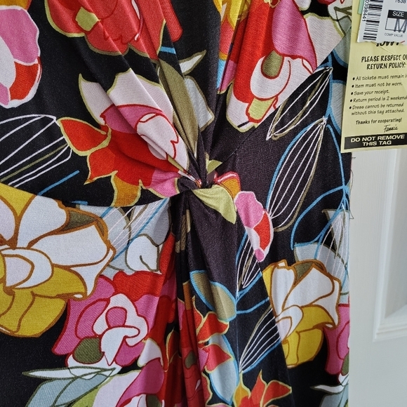 Kate & Mallory Printed Floral Sleeveless Knotted Gathered Maxi Dress M - Picture 3 of 8